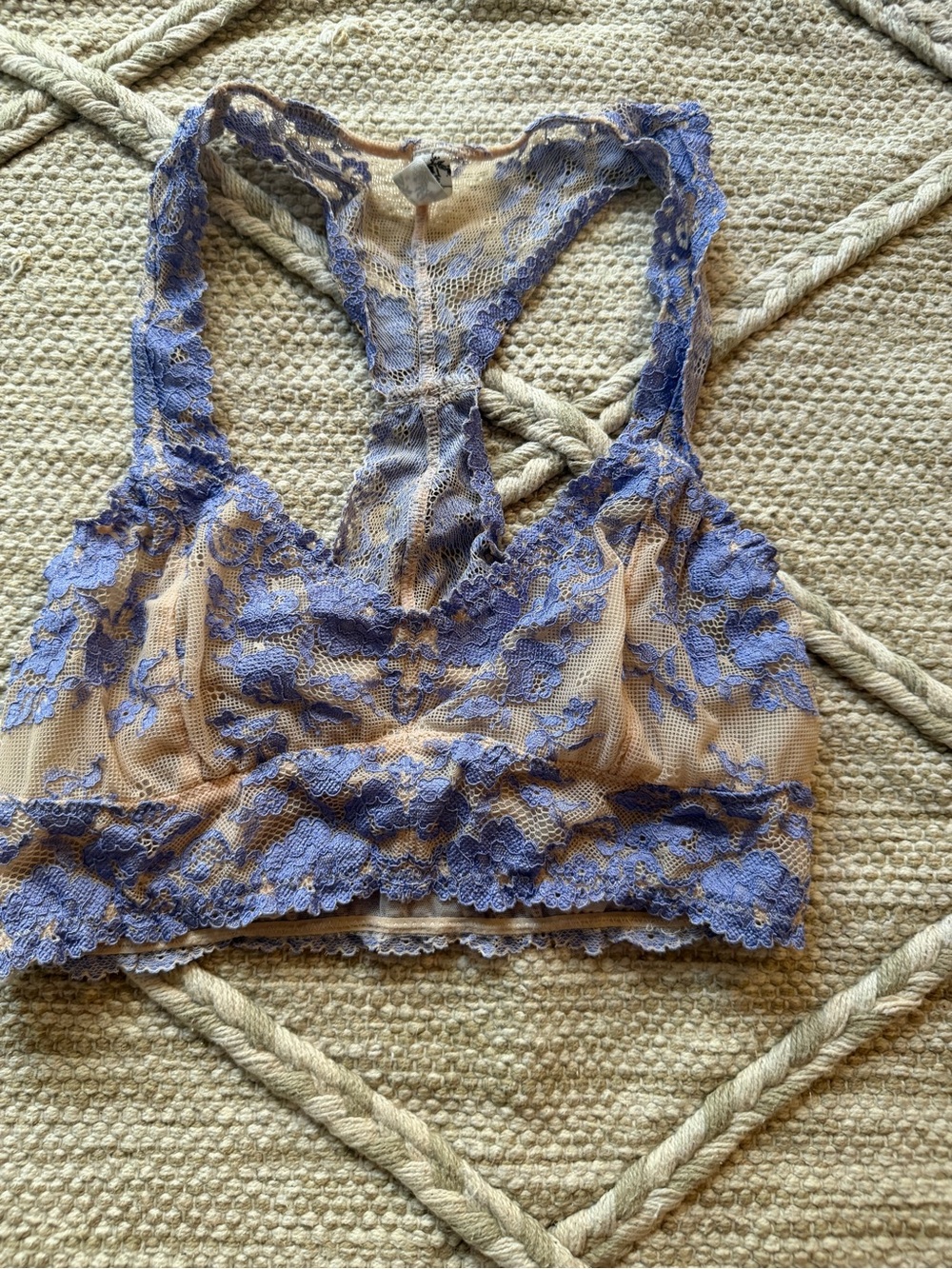 Free People”Galloon” Lace Racerback Bralette - lilac XS